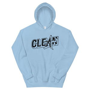 "CLEAN" Unisex Hoodie (black print)