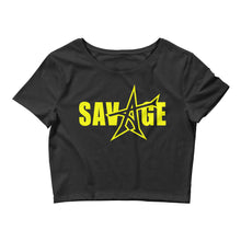 "SAVAGE" crop top (yellow print)
