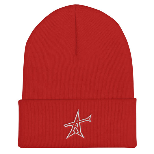 ALL-IN Signature Cuffed Beanie | White Embroider