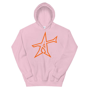 "ALL-IN" hoodie (neon orange print)