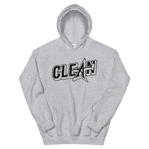 "CLEAN" Unisex Hoodie (black print)
