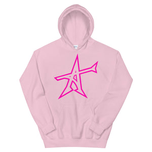"ALL-IN" hoodie (neon pink print)