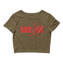 "SAVAGE" crop top (red print)