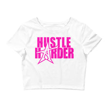 "HUSTLE HARDER" Women’s  Crop Tee (pink print)