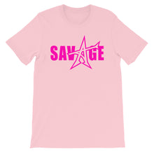 "SAVAGE" T-shirt (neon-pink print)