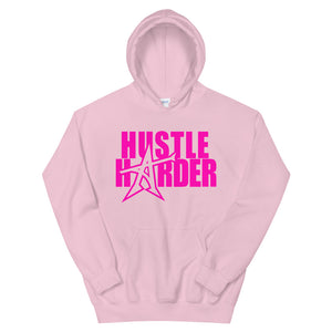 "HUSTLE HARDER" Hoodie (pink print)