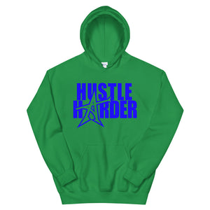 "HUSTLE HARDER" Hoodie (blue print)