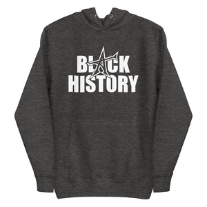 "BLACK HISTORY' (PREMIUM) Unisex Hoodie (white print)