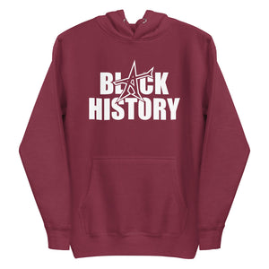 "BLACK HISTORY' (PREMIUM) Unisex Hoodie (white print)